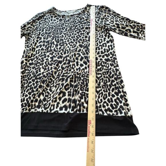 CJ Banks XL Animal Print Top Blouse Womens Leopard Career Cheetah 1X Work Office - Picture 5 of 11